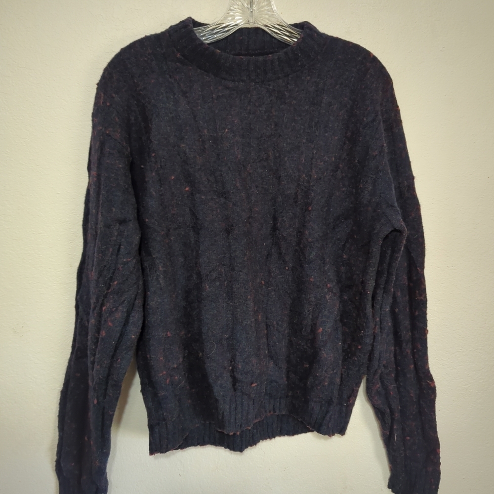 VINTAGE Forum Sportswear Wool Tennis Sweater Mens L Cable Knit Blue Grandpacore